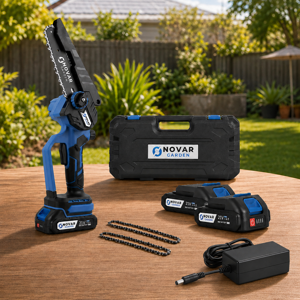 NOVAR™︎ 6" Mini Chainsaw & Telescopic Pole + 2 FREE BATTERIES