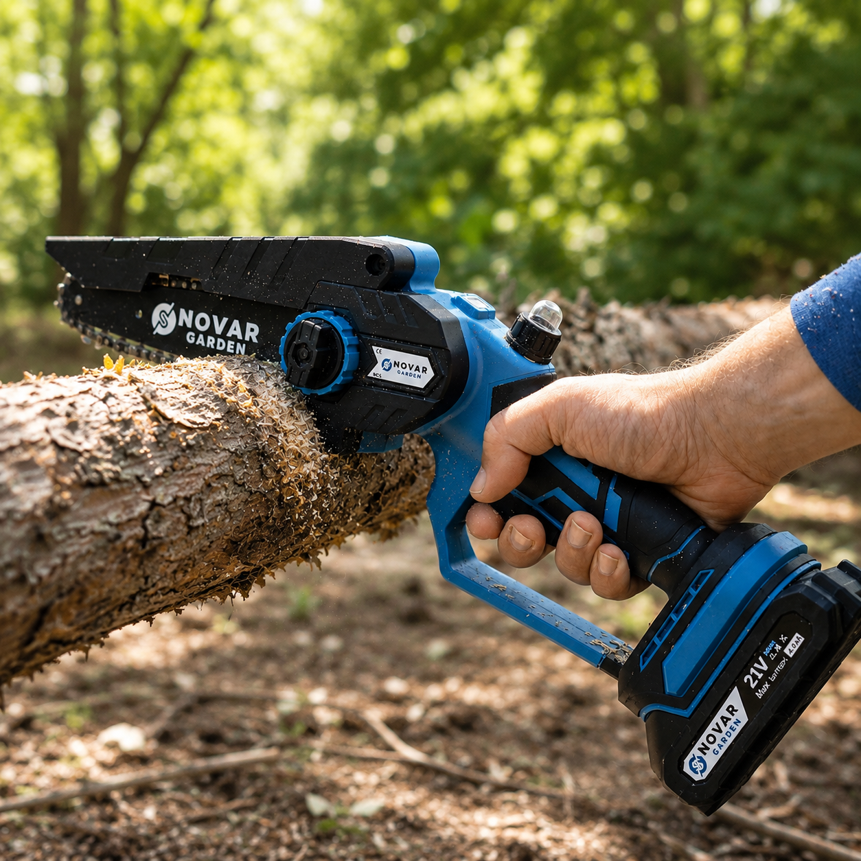 NOVAR™︎ Mini Chainsaw & Telescopic Pole + 2 FREE BATTERIES