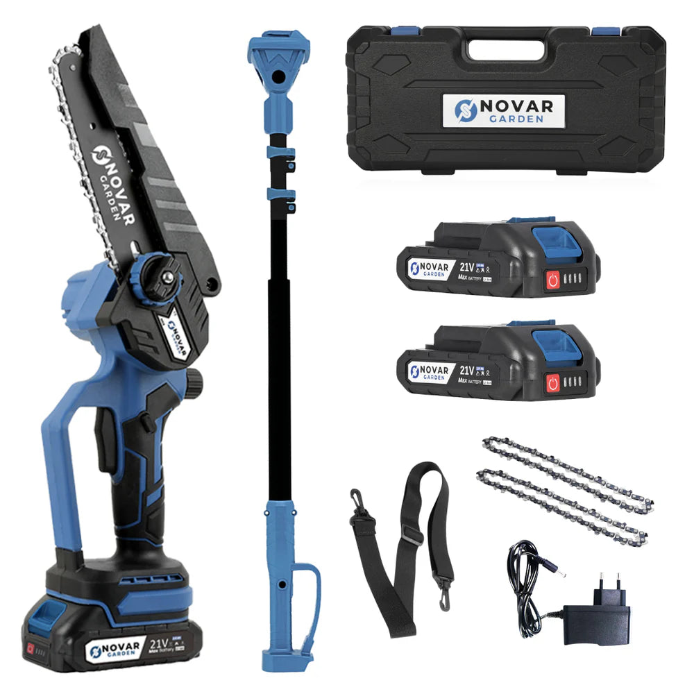 NOVAR™︎ Mini Chainsaw & Telescopic Pole + 2 FREE BATTERIES