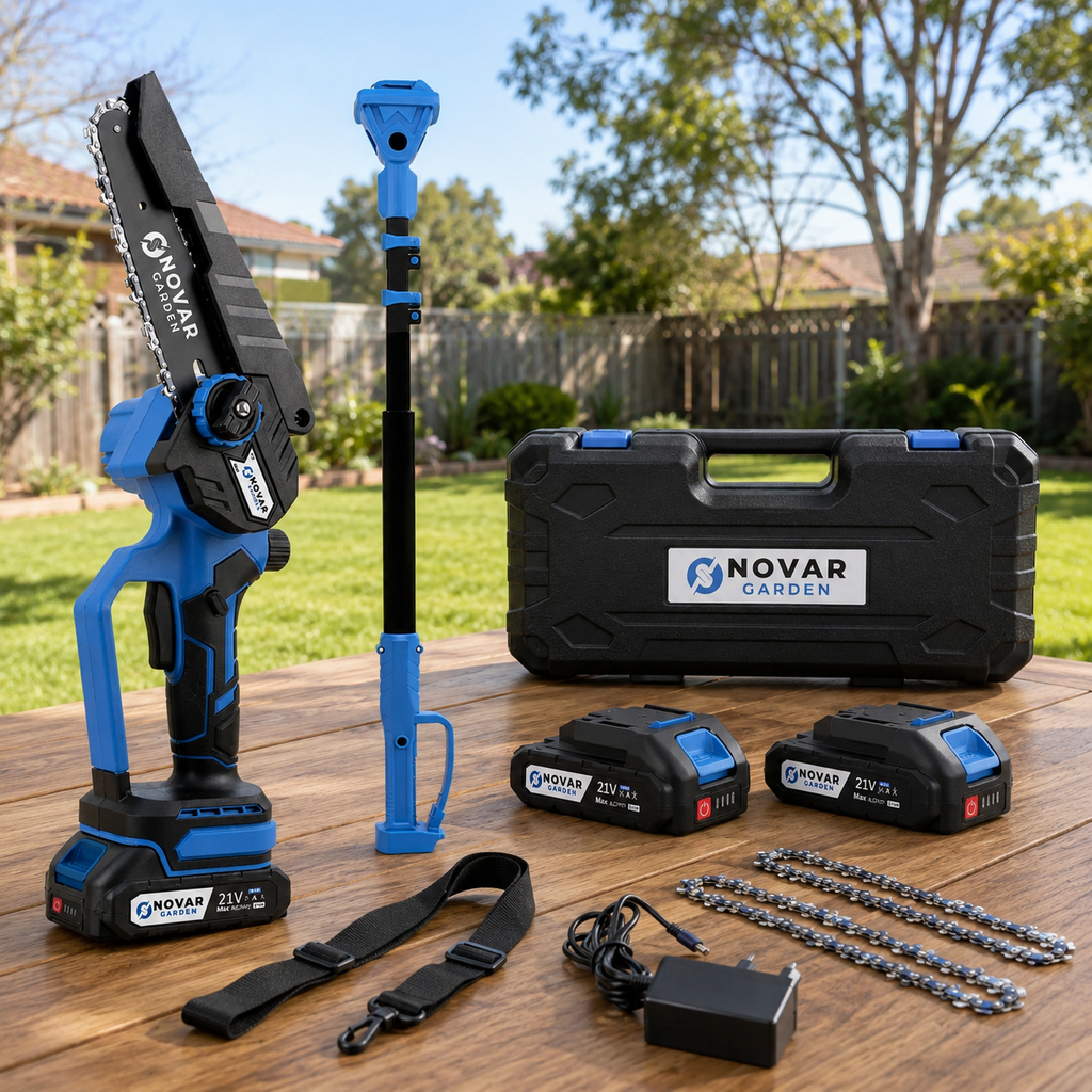 NOVAR™︎ 6" Mini Chainsaw & Telescopic Pole + 2 FREE BATTERIES